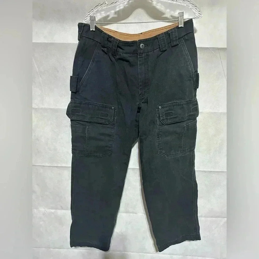Duluth Trading Men's Fire Hose Relaxed Fit Cargo Work Pants Black 36x32 EUC!